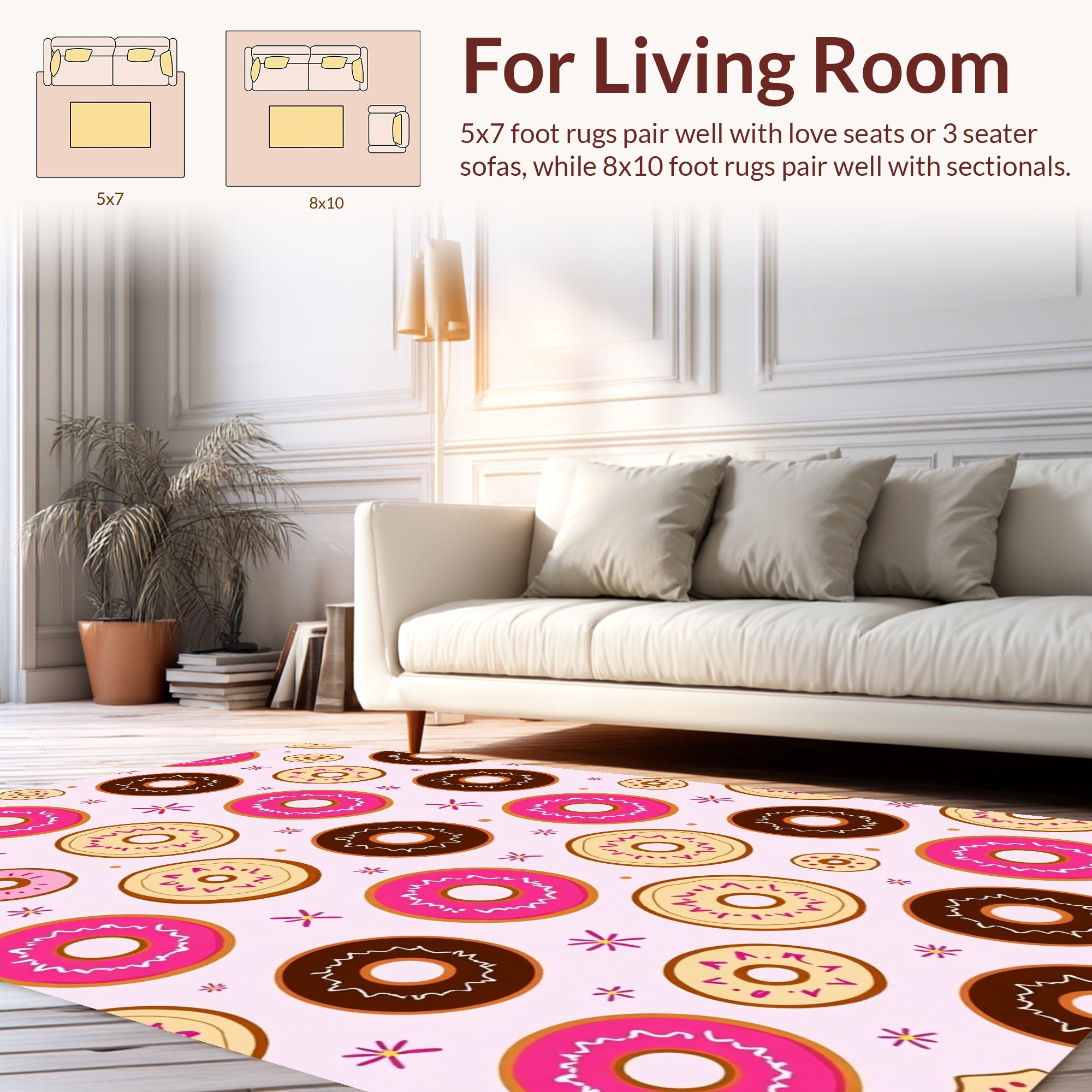 Fun Donut Pattern Design Rug