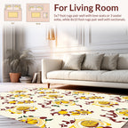 Abstract Yellow Citrus Floral Pattern Rug