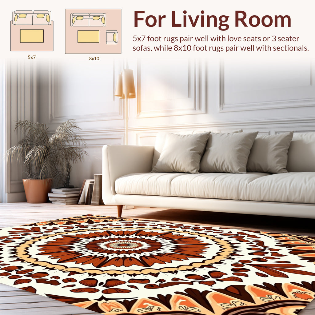 Earth Tone Medallion Art Rug