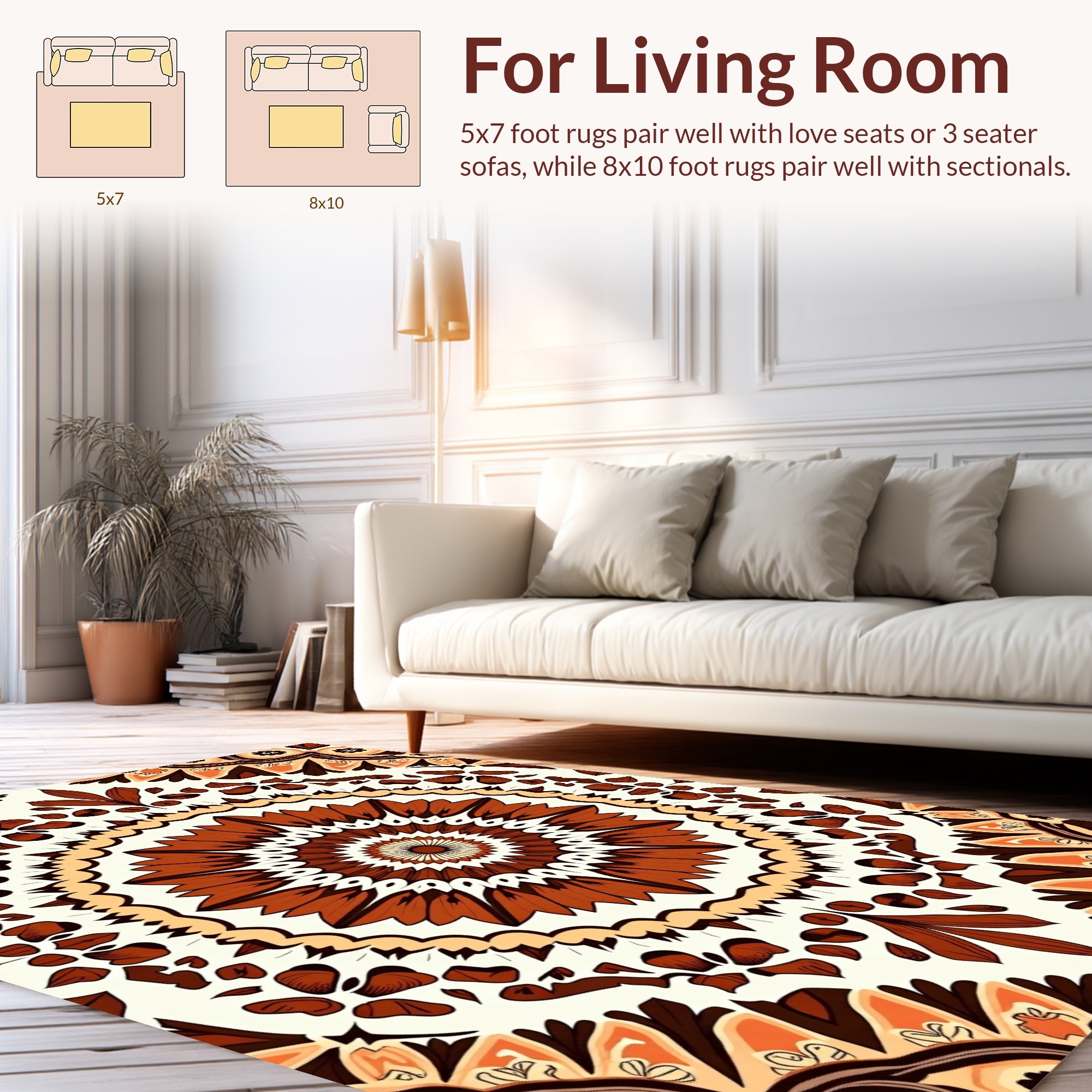 Earth Tone Medallion Art Rug