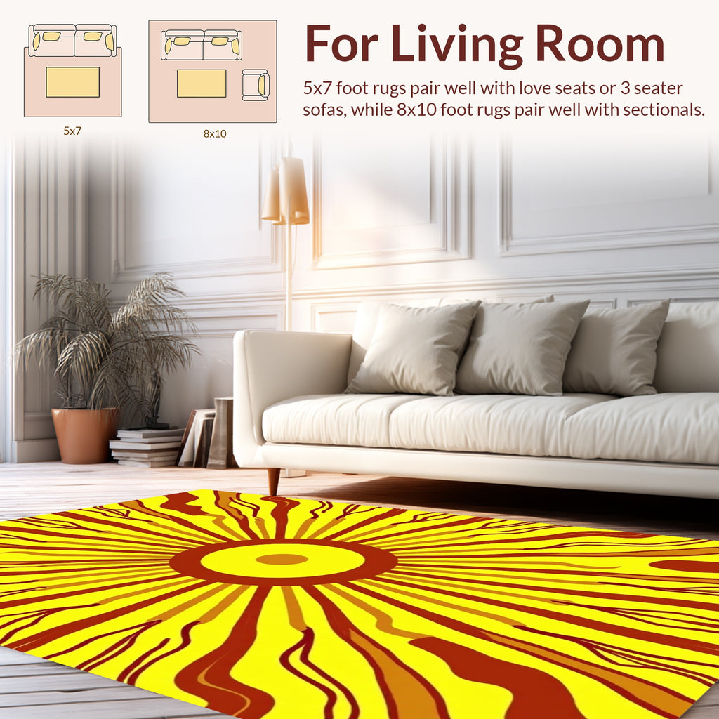 Radiant Sunburst Abstract Pattern Rug