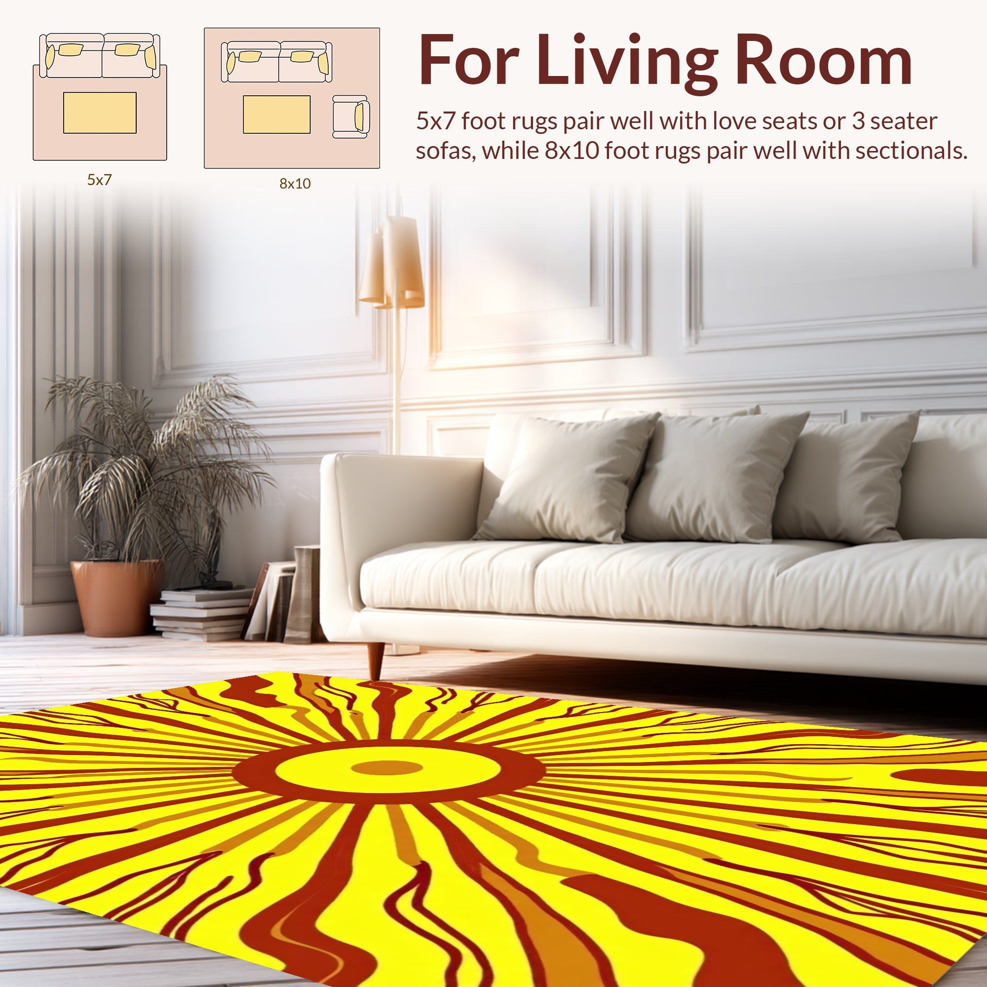 Radiant Sunburst Abstract Pattern Rug
