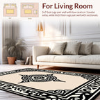 Intricate Geometric Patterned Cream Rug