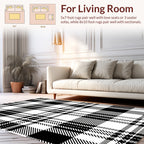 Bold Plaid Geometric Pattern Rug