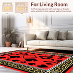 Playing Card Symbols Red Border Rug