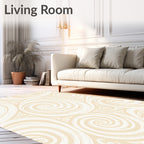 Cream Swirl Tribal Inspired Pattern Rug