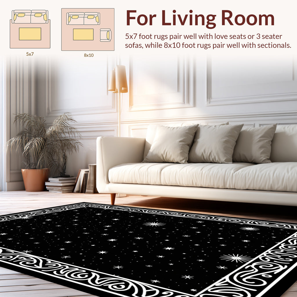 Cosmic Starry Night Pattern Rug