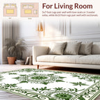 Classic Green Floral Medallion Rug