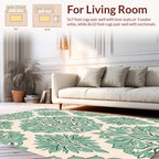 Elegant Teal Cream Damask Pattern Rug