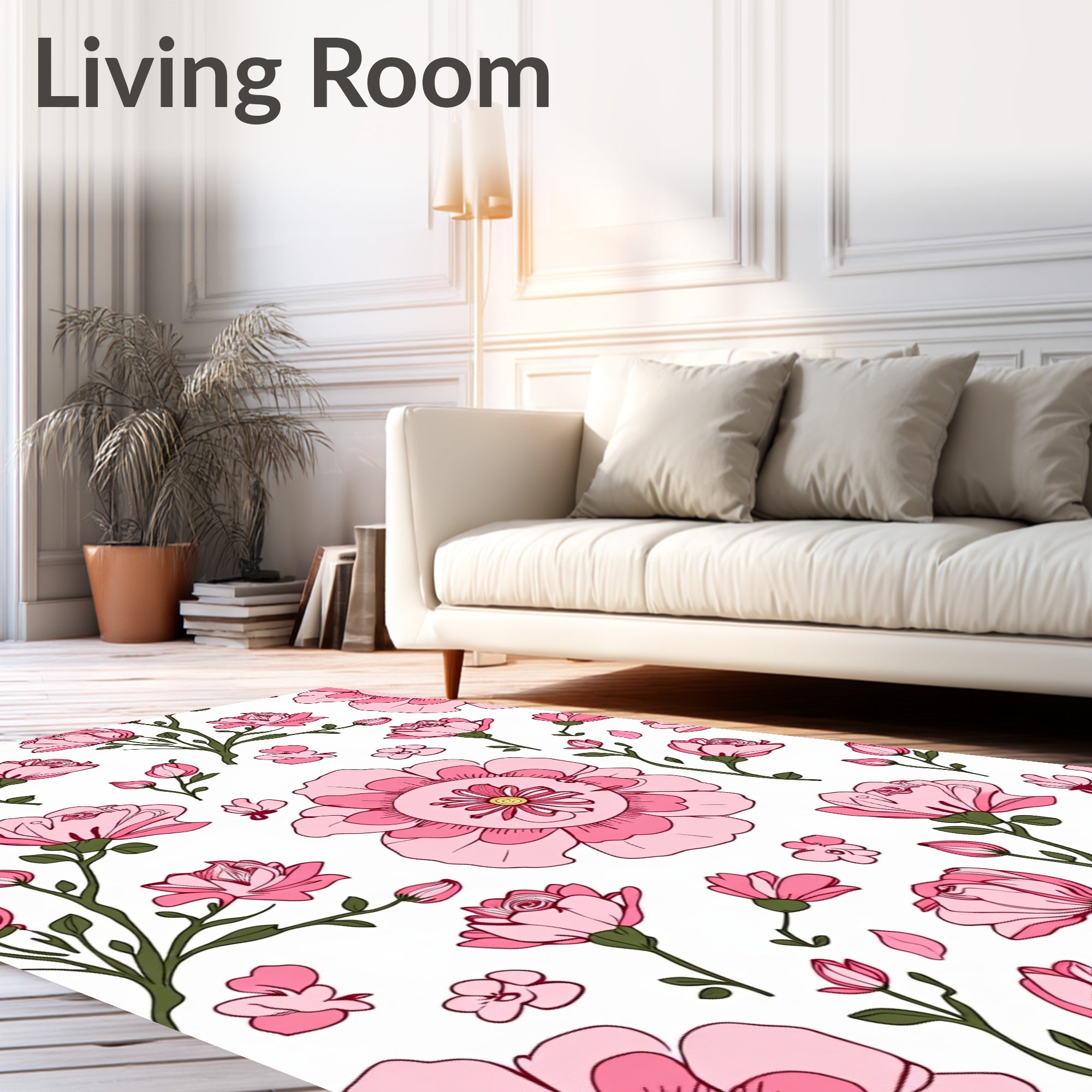 Pink Sakura Blossom Garland Rug