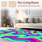Vibrant Swirls Stripes Abstract Pattern Rug