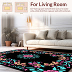 Floral Medallion Border Design Rug