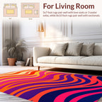 Vibrant Wavy Stripe Pattern Rug