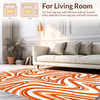 Orange Swirl Abstract Design Rug