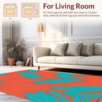 Vibrant Teal Brushstroke Pattern Rug