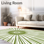 Radiant Green Burst Sunburst Rug