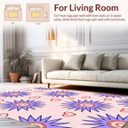 Purple Star And Red Heart Pattern Rug