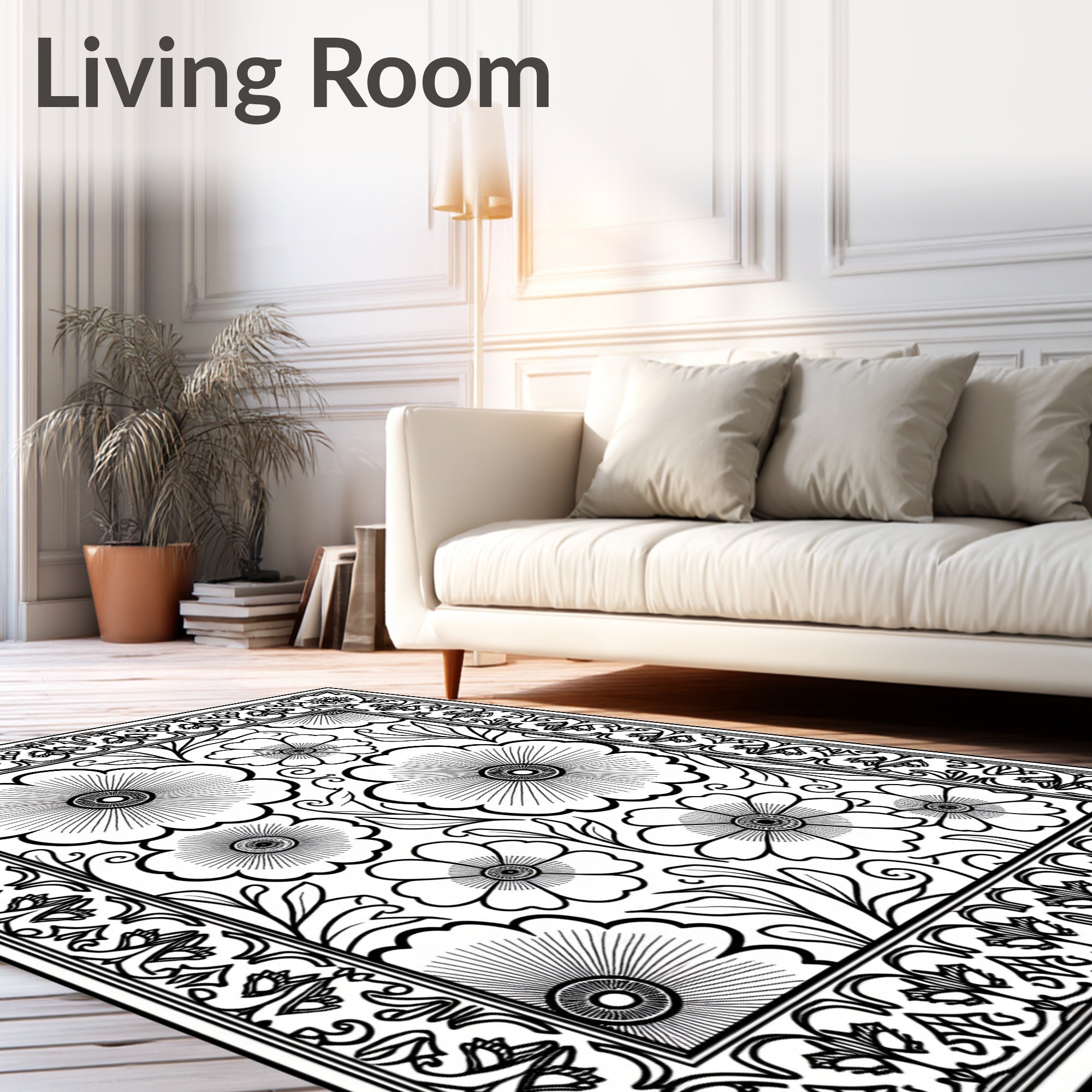 Floral Art Nouveau Patterned Rug