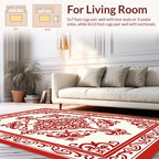 Intricate Red Floral Medallion Pattern Rug