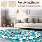 Bright Geometric Mandala Pattern Rug