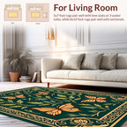 Golden Butterflies on Green Foliage Rug