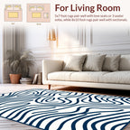 Organic Swirl Patterned Navy Rug