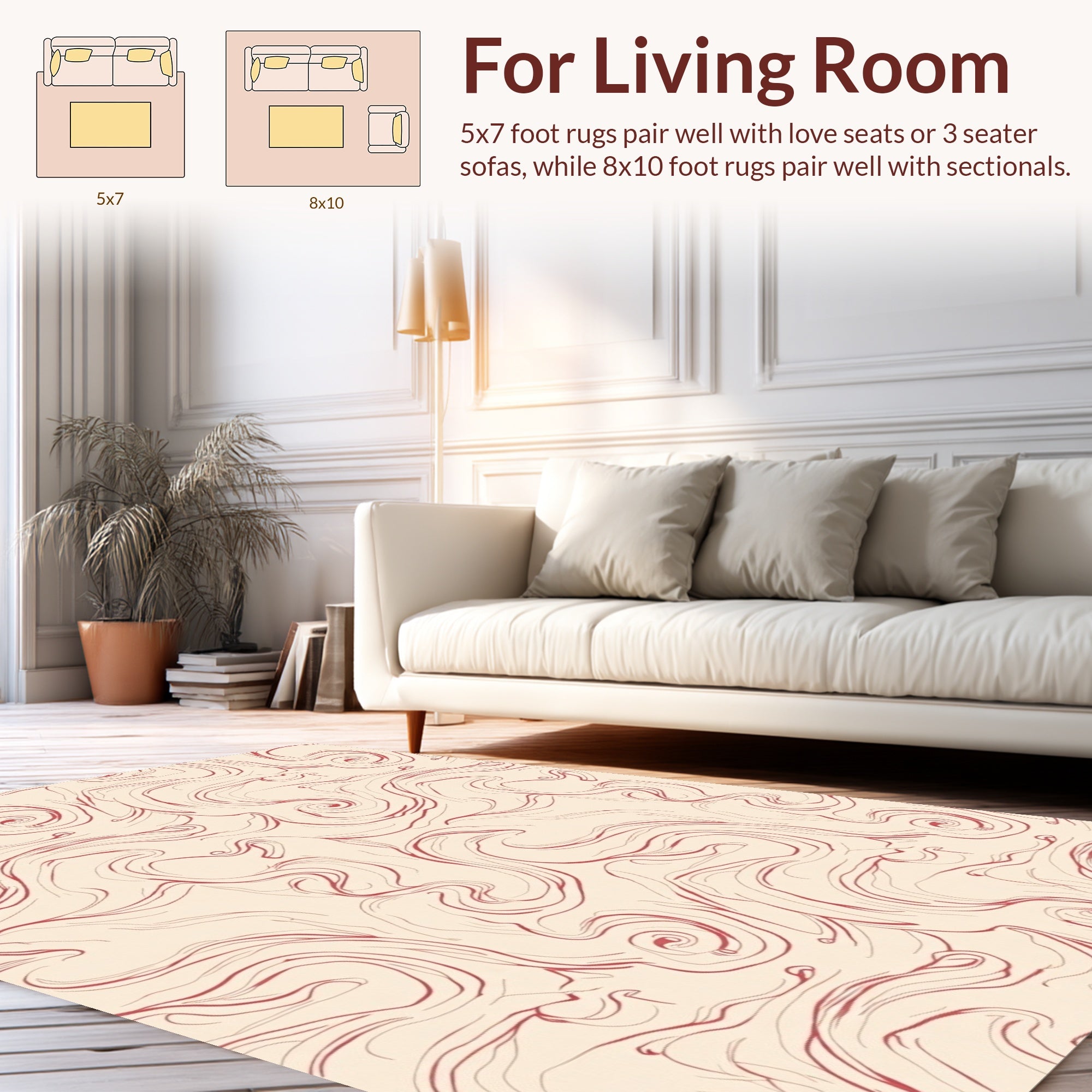Abstract Swirls Seamless Red Rug