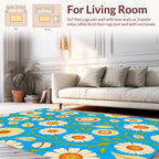 Floral Pattern with Daisy Motifs Rug