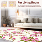 Pink Floral Vine Pattern Design Rug