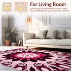 Pink Floral Mandala Pattern Rug