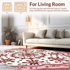 Elegant Pink Floral Mandala Pattern Rug