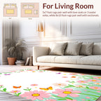 Spring Meadow Floral Butterfly Design Rug