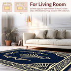 Elegant Geometric Fan Pattern Art Deco Rug