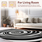 Monochrome Swirl Abstract Rug