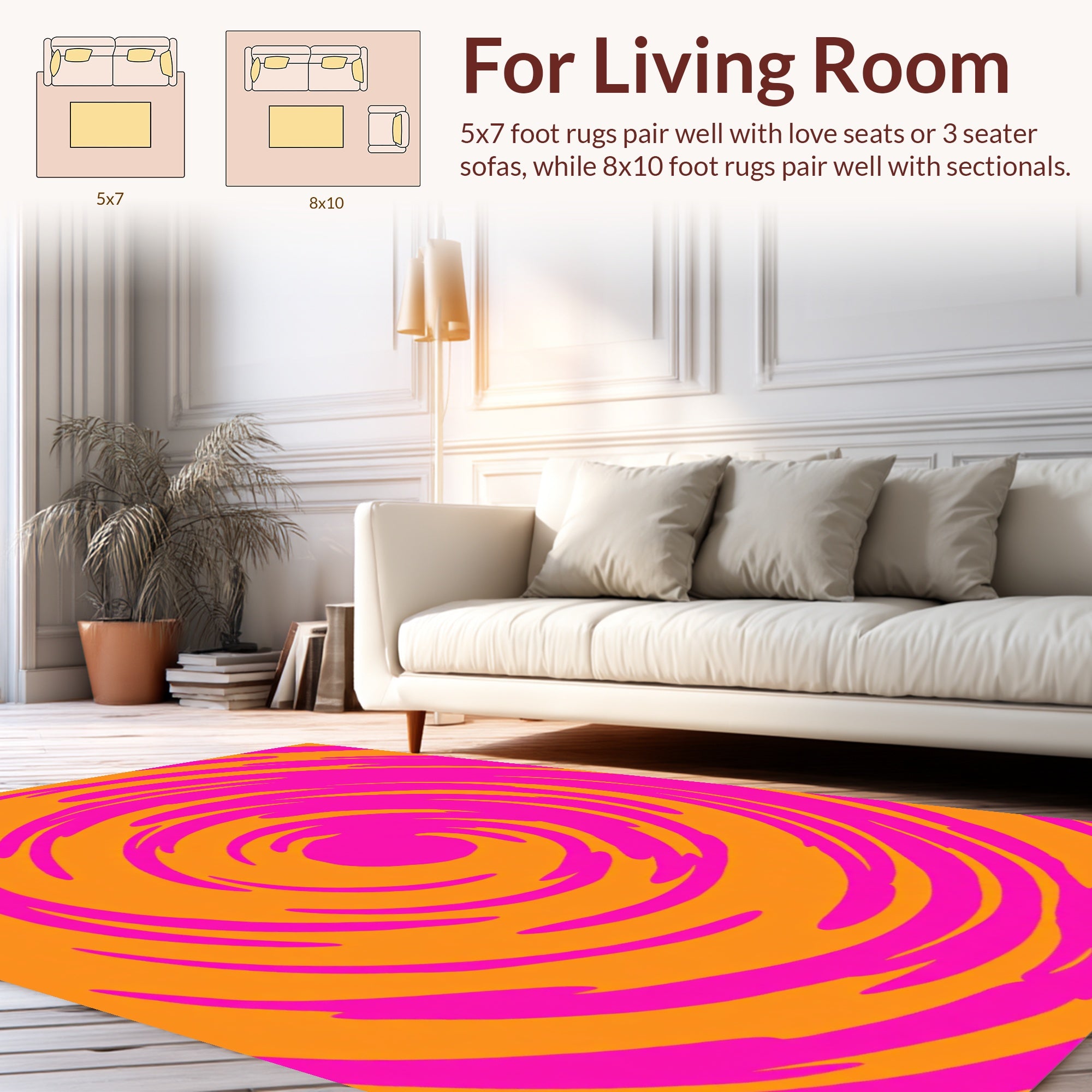 Vivid Swirl Pattern Design Rug
