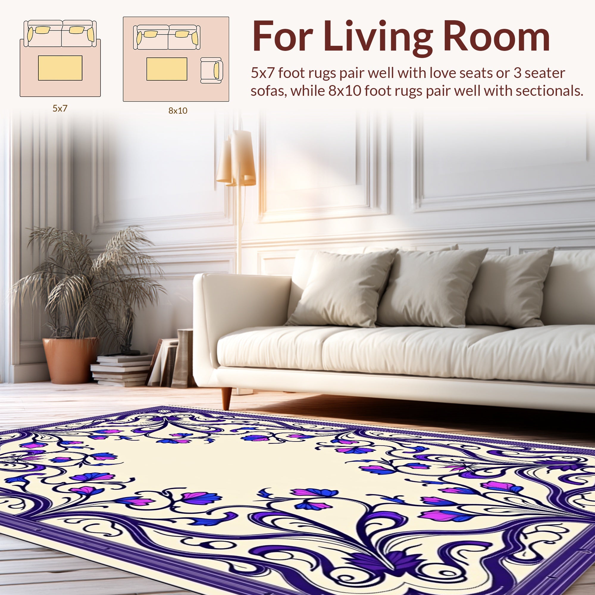Art Nouveau Floral Swirl Design Rug