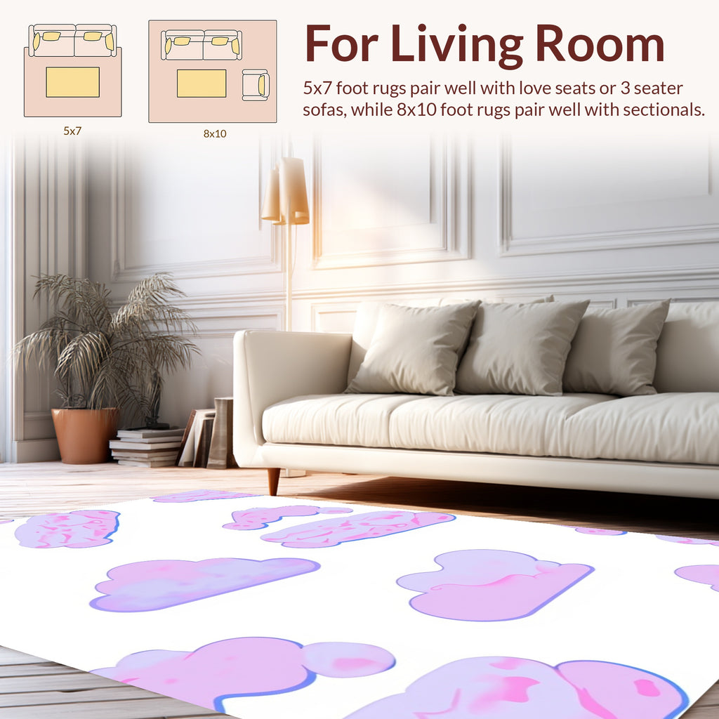 Pink Cloud Pattern Design Rug