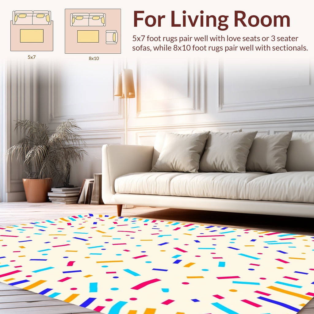 Confetti Scatter Colorful Pattern Rug