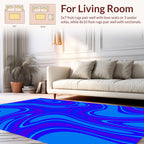 Swirling Blue Gradient Organic Pattern Rug