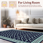 Art Deco Teal Geometric Pattern Rug