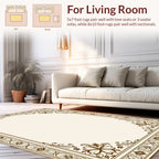 Ornate Floral Scrollwork Border Design Rug