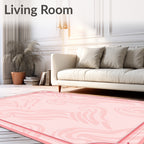Soft Pink Swirl Border Design Rug