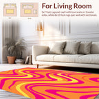 Bold Pink And Orange Waves Rug