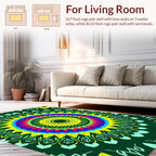 Vibrant Geometric Mandala Style Rug