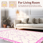 Pink Floral Geometric Delight Rug
