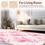 Abstract Pink Purple Floral Pattern Rug