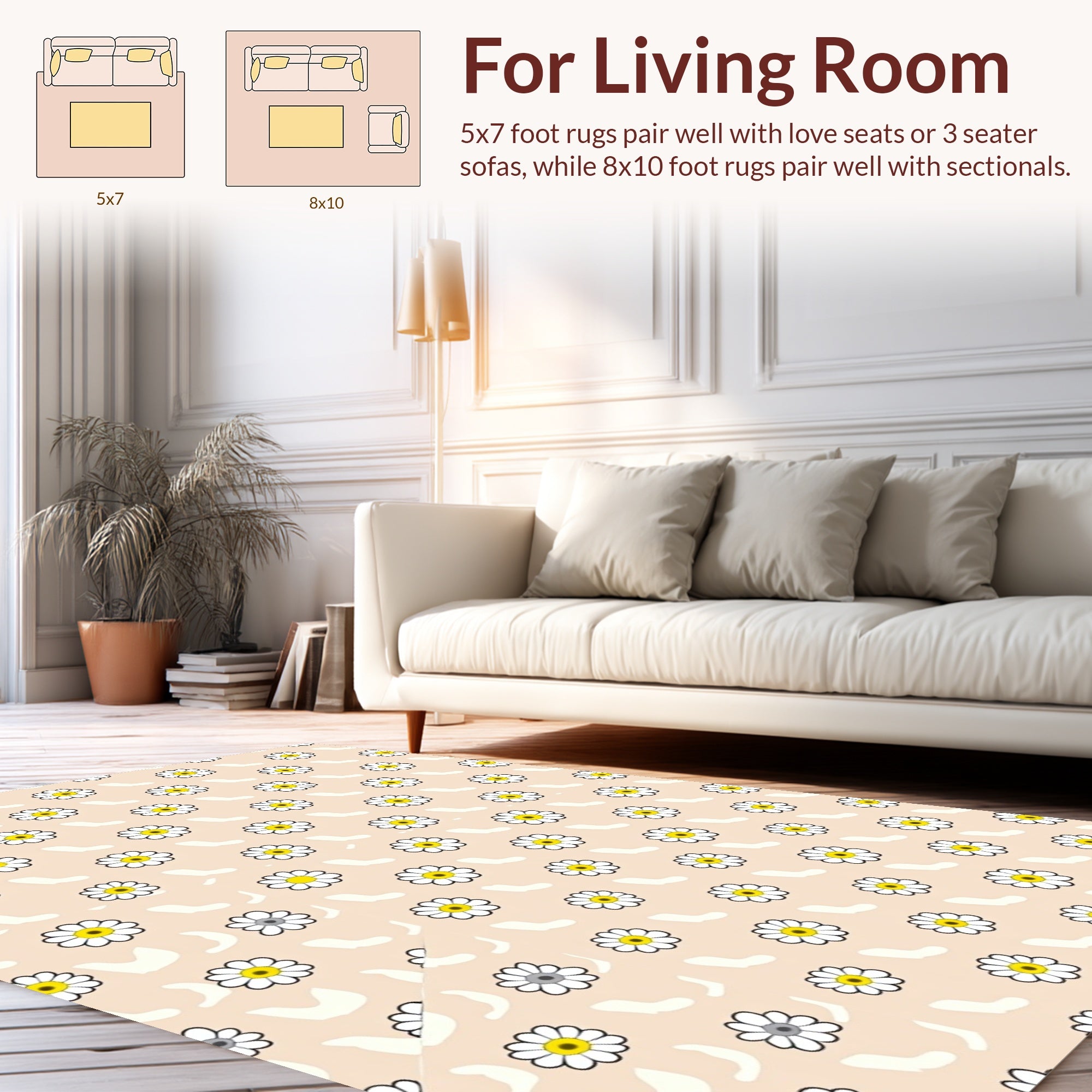 Daisy Patchwork Fun Pattern Rug