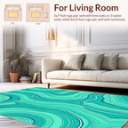 Aqua Swirl Organic Pattern Rug