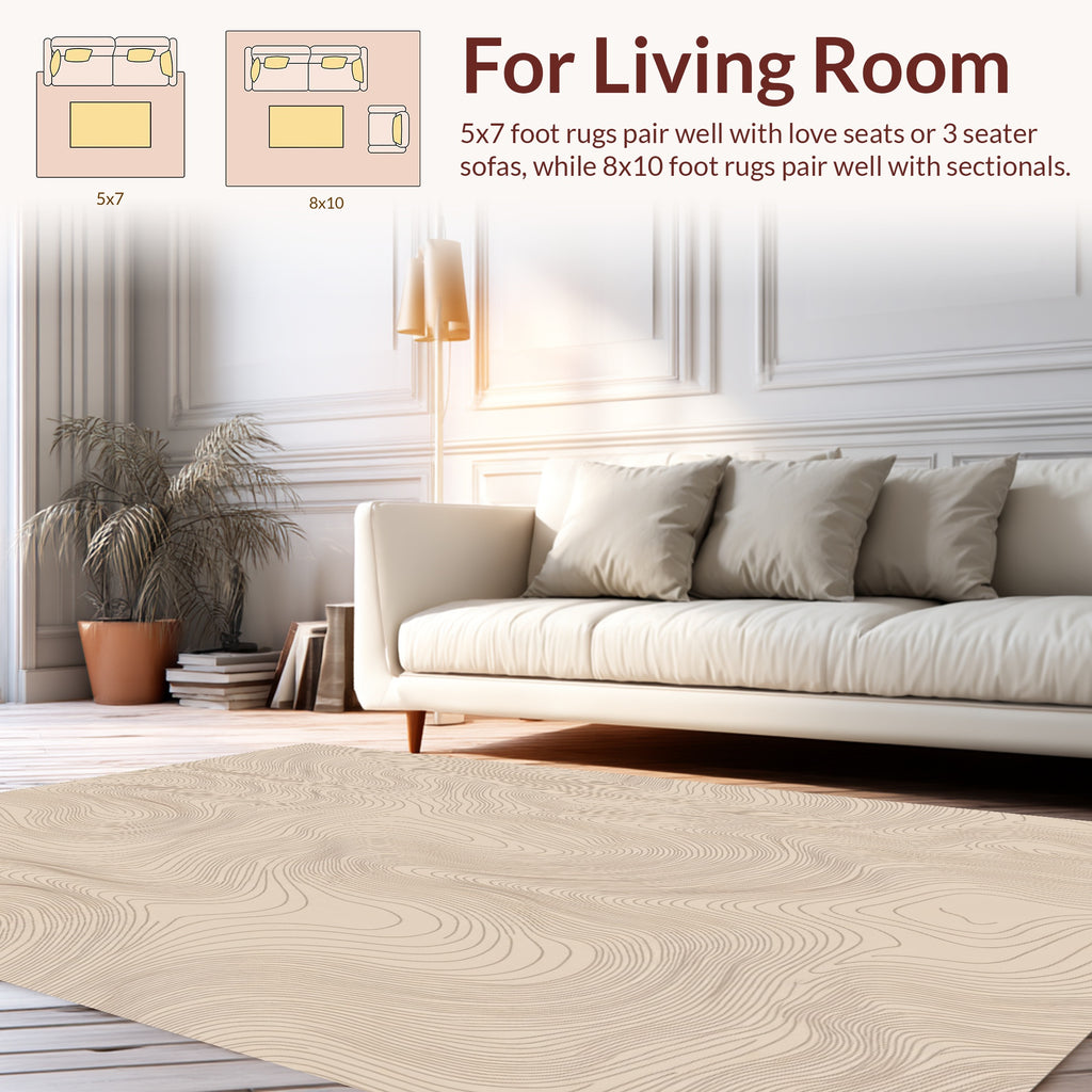 Modern Contour Line Abstract Surface Rug