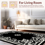 Ornate Floral Scrollwork Frame Design Rug